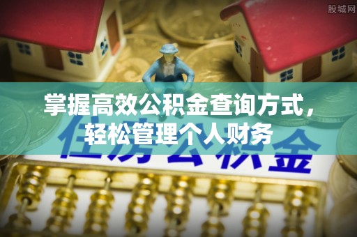 新营掌握高效公积金查询方式，轻松管理个人财务