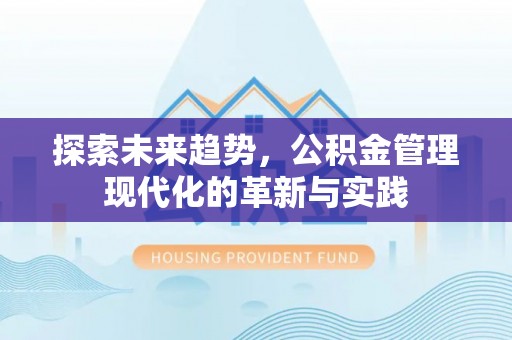 新营探索未来趋势，公积金管理现代化的革新与实践