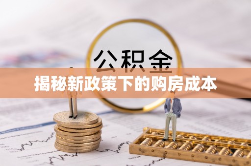 新营揭秘新政策下的购房成本