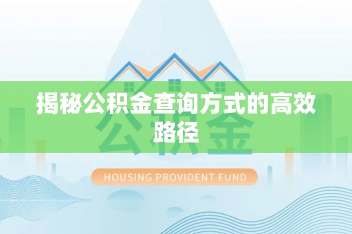 新营揭秘公积金查询方式的高效路径